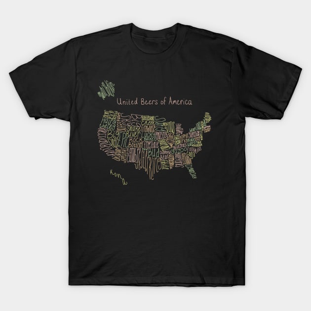 United Beers of America T-Shirt by fishbiscuit